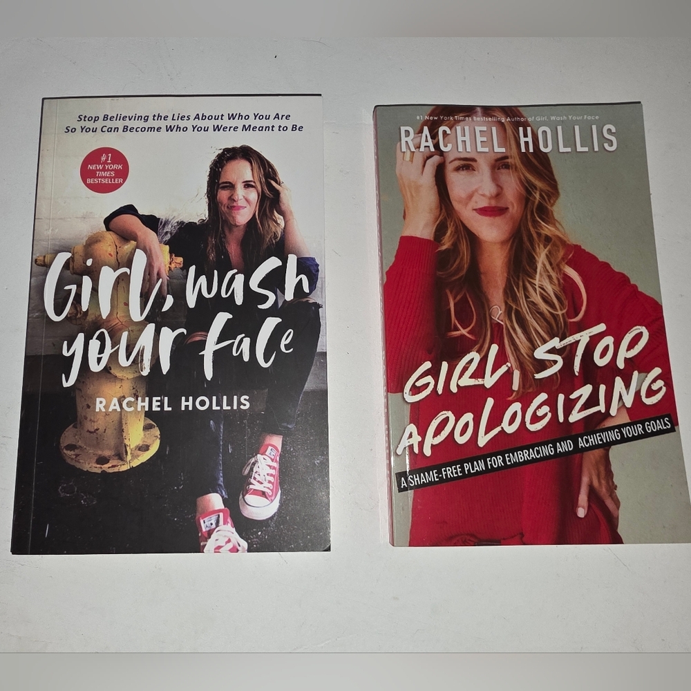 NEW Lot of 2 Rachel Hollis Books- Girl, Stop Apologizing /Girl, Wash Your Face